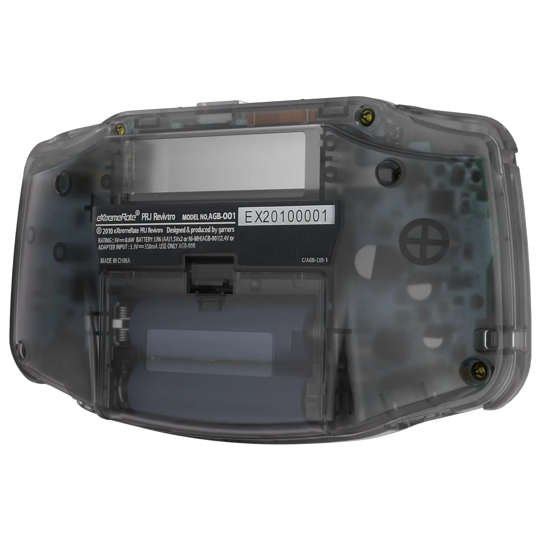 eXtremeRate IPS Ready Upgraded Clear Black GBA Replacement Shell Full Housing Cover Buttons & White Screen Lens for Gameboy Advance – Compatible with Both IPS & Standard LCD – Console & IPS Screen NOT Included - TAGM5008