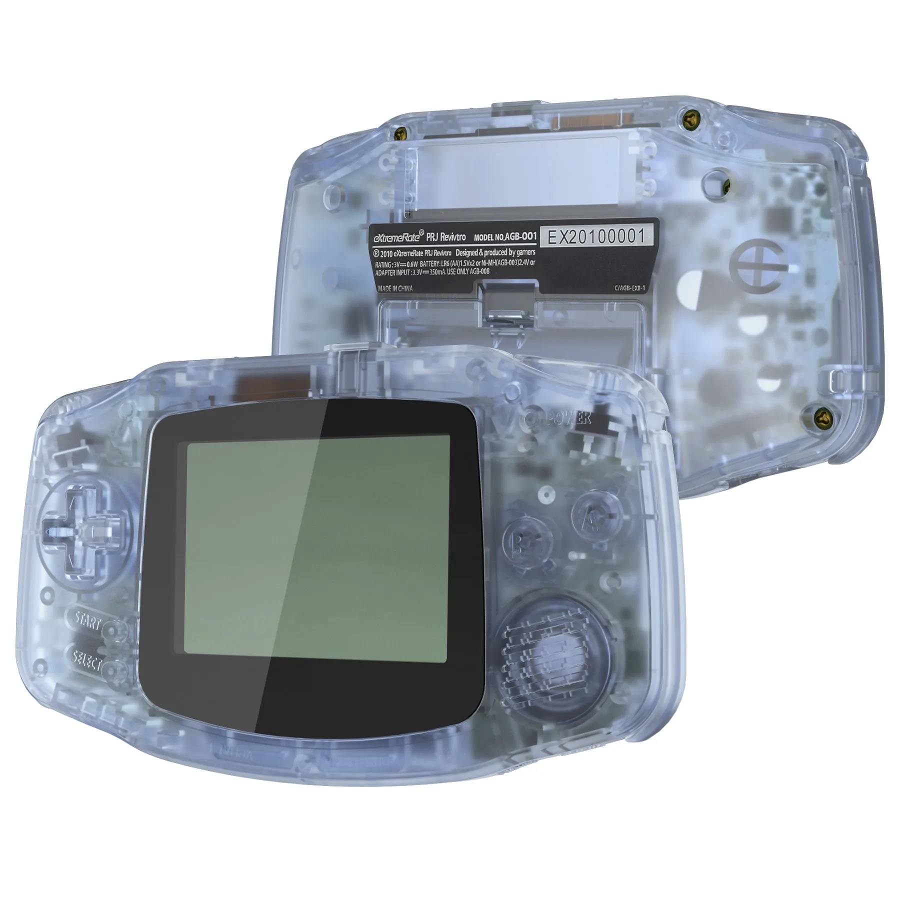 eXtremeRate IPS Ready Upgraded Glacier Blue Replacement Shell Full Housing Cover & Black Screen Lens for Gameboy Advance – Compatible with Both IPS & Standard LCD – Console & IPS Screen NOT Included - TAGM5006B