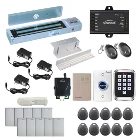 FPC-5631 One Door Access Control In Swinging Door 600lbs Maglock   Outdoor Metal Touch Keypad/Reader Standalone With Mini Controller   Wiegand 26, No Software, EM Card   Wireless Receiver   PIR Kit