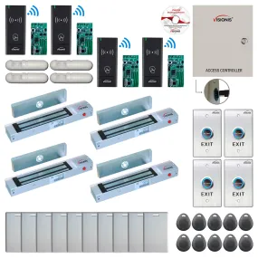 FPC-9004 Four Door Access Control Time Attendance TCP/IP RS485 Wiegand Controller Box   Out Swinging Door 300lbs Maglock   Outdoor Wireless Card Reader   Wireless Receiver PCB   PIR Motion Detector