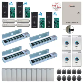 FPC-9005 Four Door Access Control Time Attendance TCP/IP RS485 Wiegand Controller Box   Out Swinging Door 600lbs Maglock   Outdoor Wireless Card Reader   Wireless Receiver PCB   PIR Motion Detector
