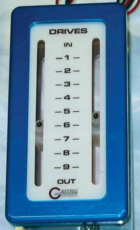 GAFFRIG PART #201 MECHANICAL INDICATOR, 2 DRIVES, MERCURY- CARD - WHITE DIAL