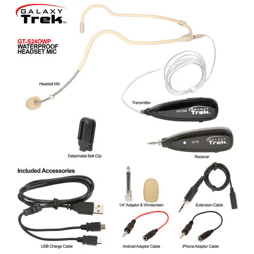 Galaxy Audio GT-S24OWPX Wireless Portable System w/ Waterproof Headset Microphone