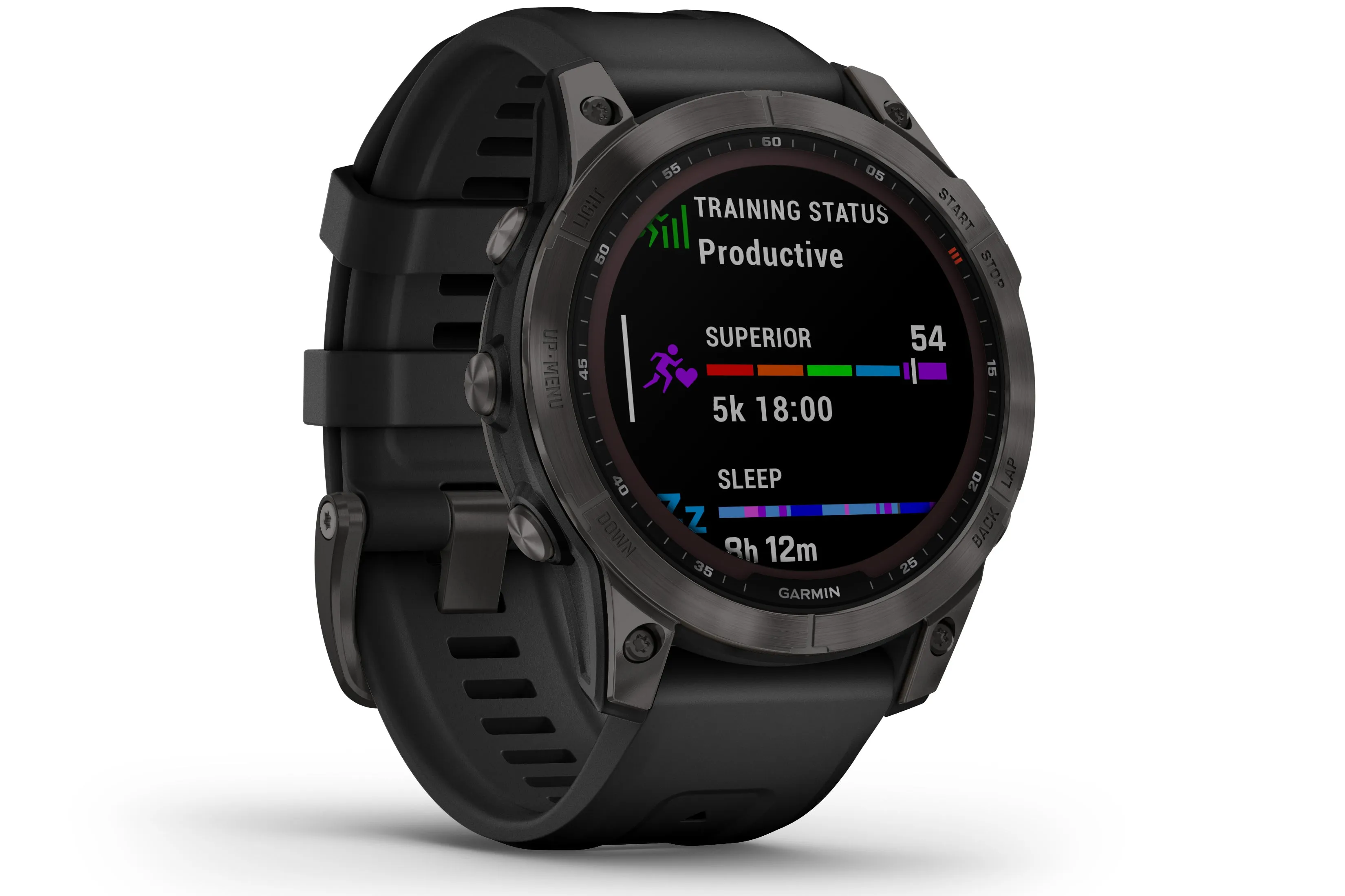 Garmin Fenix 7 Sapphire Solar Smartwatch Carbon Gray DLC Ti Black Band