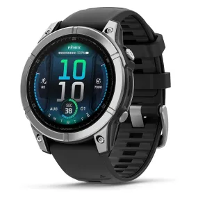 Garmin fēnix E Unisex Stainless Steel with Black Band Amoled Long-Lasting Battery Life 47 Millimeters Premium Multisport GPS Smartwatch - 010-03025-02