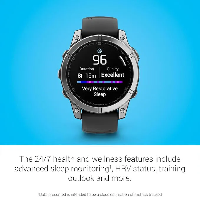 Garmin fēnix E Unisex Stainless Steel with Black Band Amoled Long-Lasting Battery Life 47 Millimeters Premium Multisport GPS Smartwatch - 010-03025-02