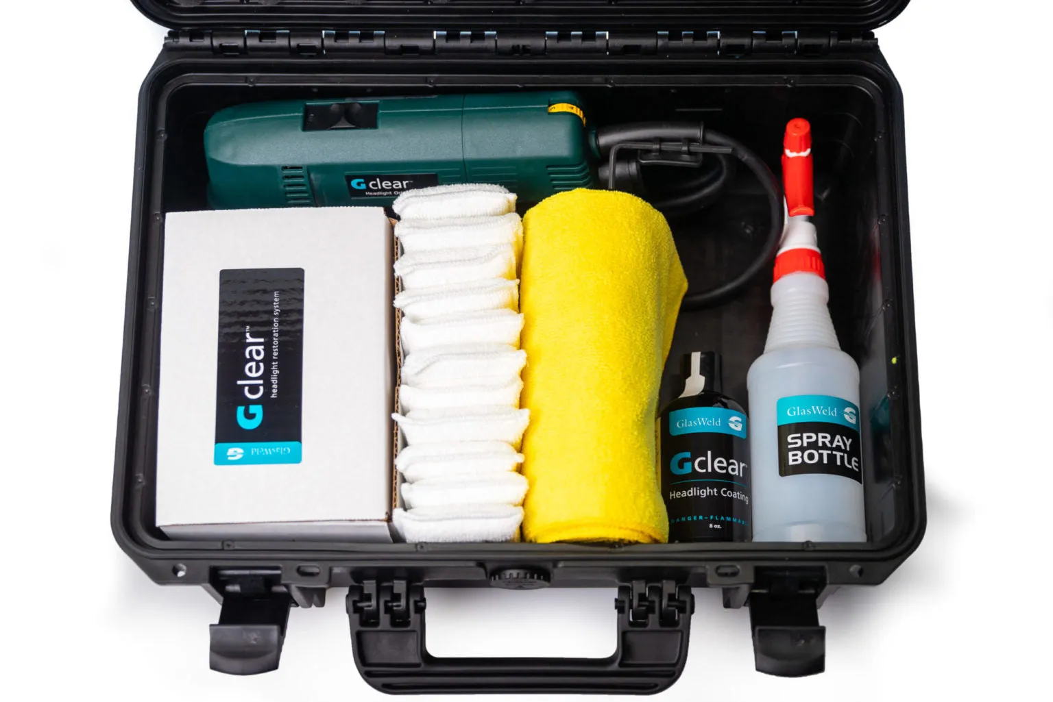 Glasweld Professional Headlight Restoration Kit for removal of  damage poly- carbonate layer