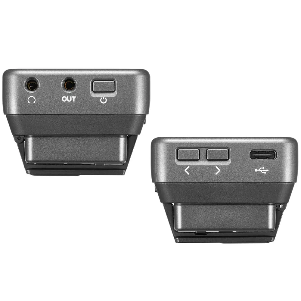Godox Magic XT1 2 Person Dual TX   RX 2-Channel Wireless Omnidirectional Microphone System 3.5mm TRS / USB Type-C Ports with 200m Max Wireless Range, 680mAh RX Charging Case Max 16hrs Battery Life and OLED Touchscreen and Onboard Controls