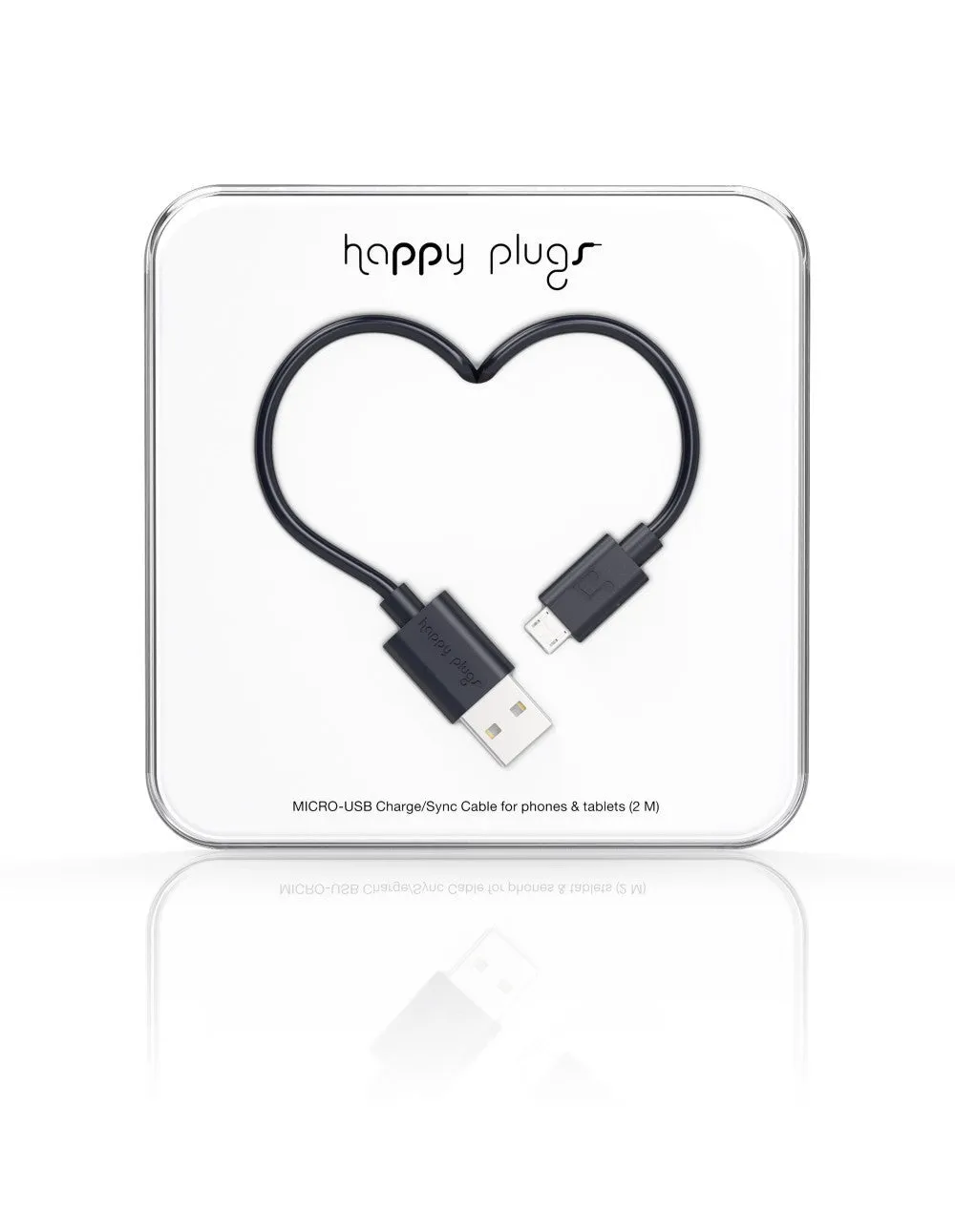 Happy Plugs Micro-USB Charge/Sync Cable - Black