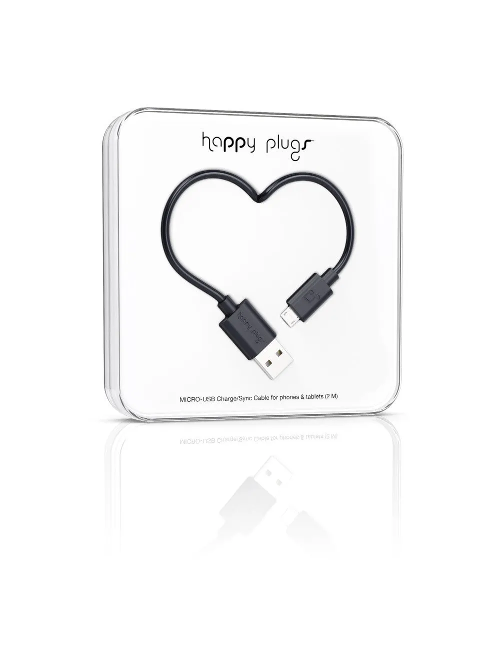 Happy Plugs Micro-USB Charge/Sync Cable - Black
