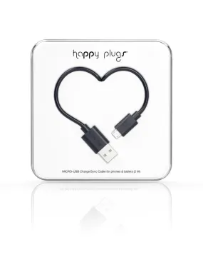 Happy Plugs Micro-USB Charge/Sync Cable - Black