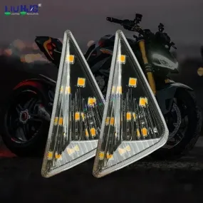 HJG R15 Indicator Waterproof Flexible Blinker Bright LED Indicators Universal For All Bike Models Motorcycle Turn Signal Lights HJG Indicator with DRL R15 Indicator