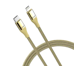 iLuv 3" Premium MFI Lightning-to-USB-Type-C Braided Cable