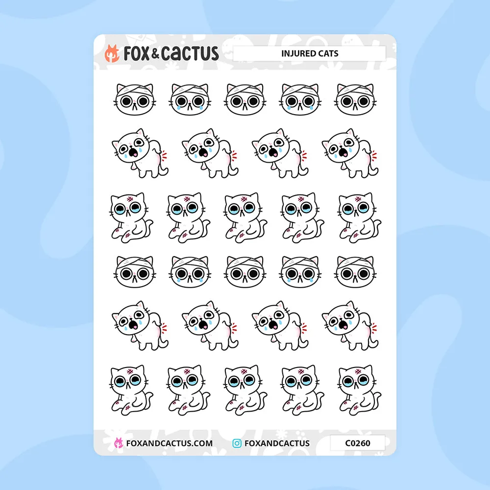 Injured Cat Stickers