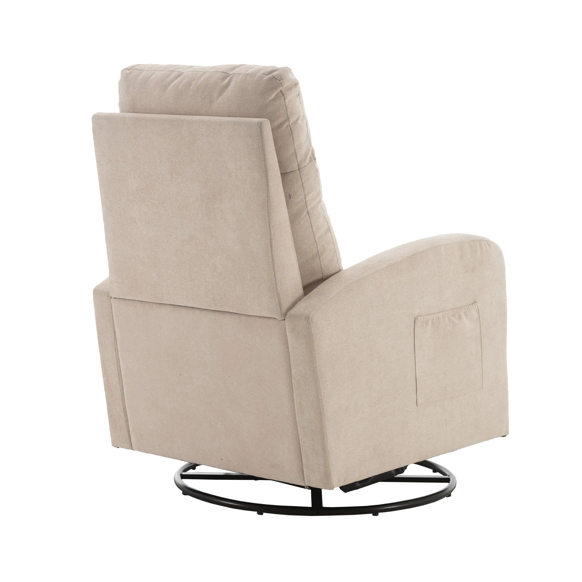 JiaDa Upholstered Swivel Glider.Rocking Chair for Nursery in Beige.Modern Style One Left Bag