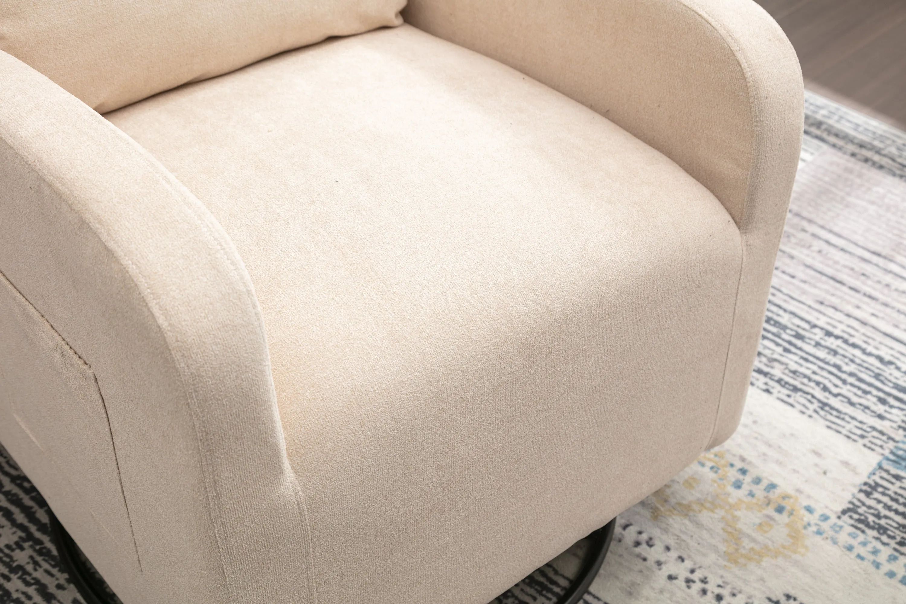 JiaDa Upholstered Swivel Glider.Rocking Chair for Nursery in Beige.Modern Style One Left Bag