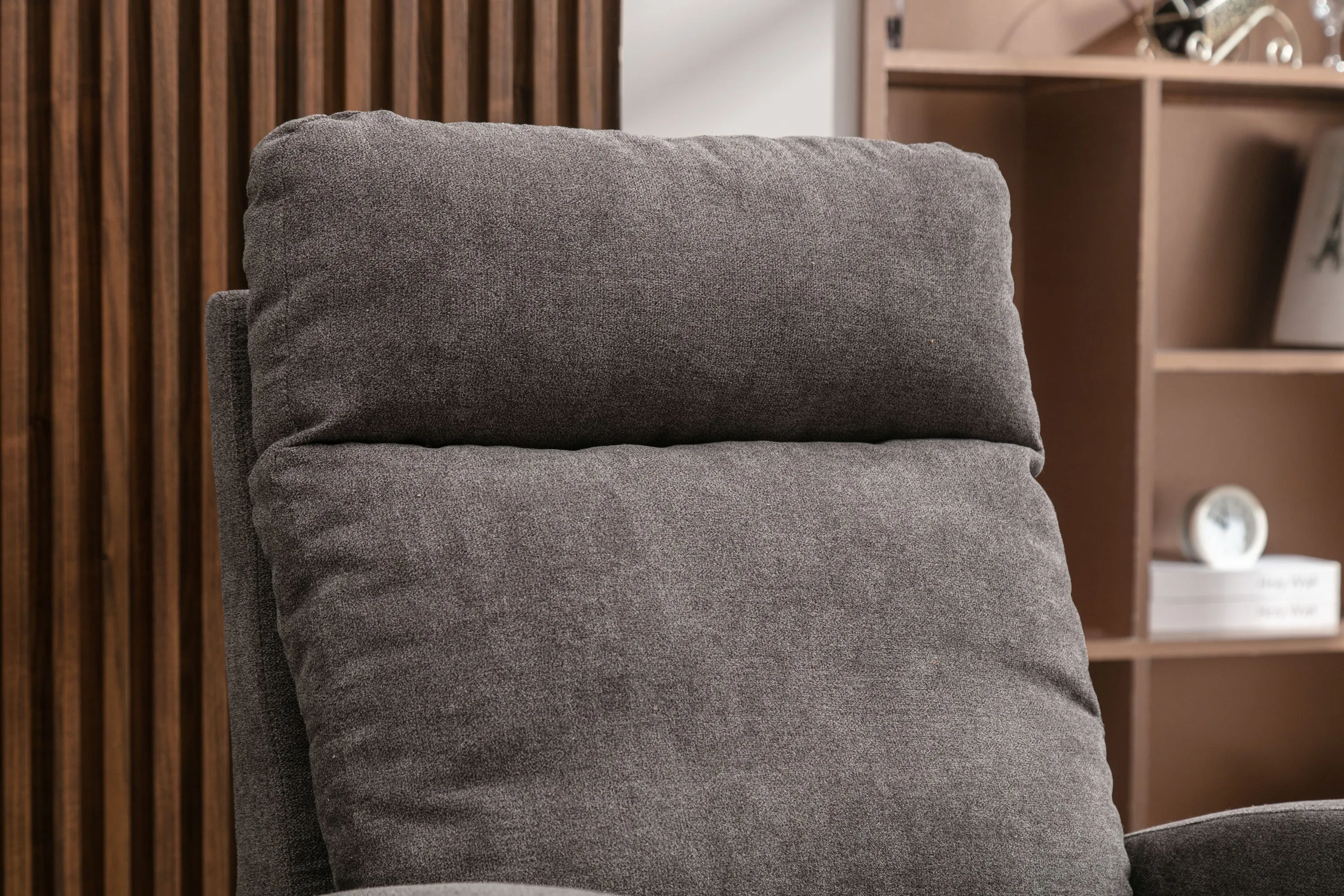 JiaDa Upholstered Swivel Glider.Rocking Chair for Nursery in Dark Grey.Modern Style One Left Bag