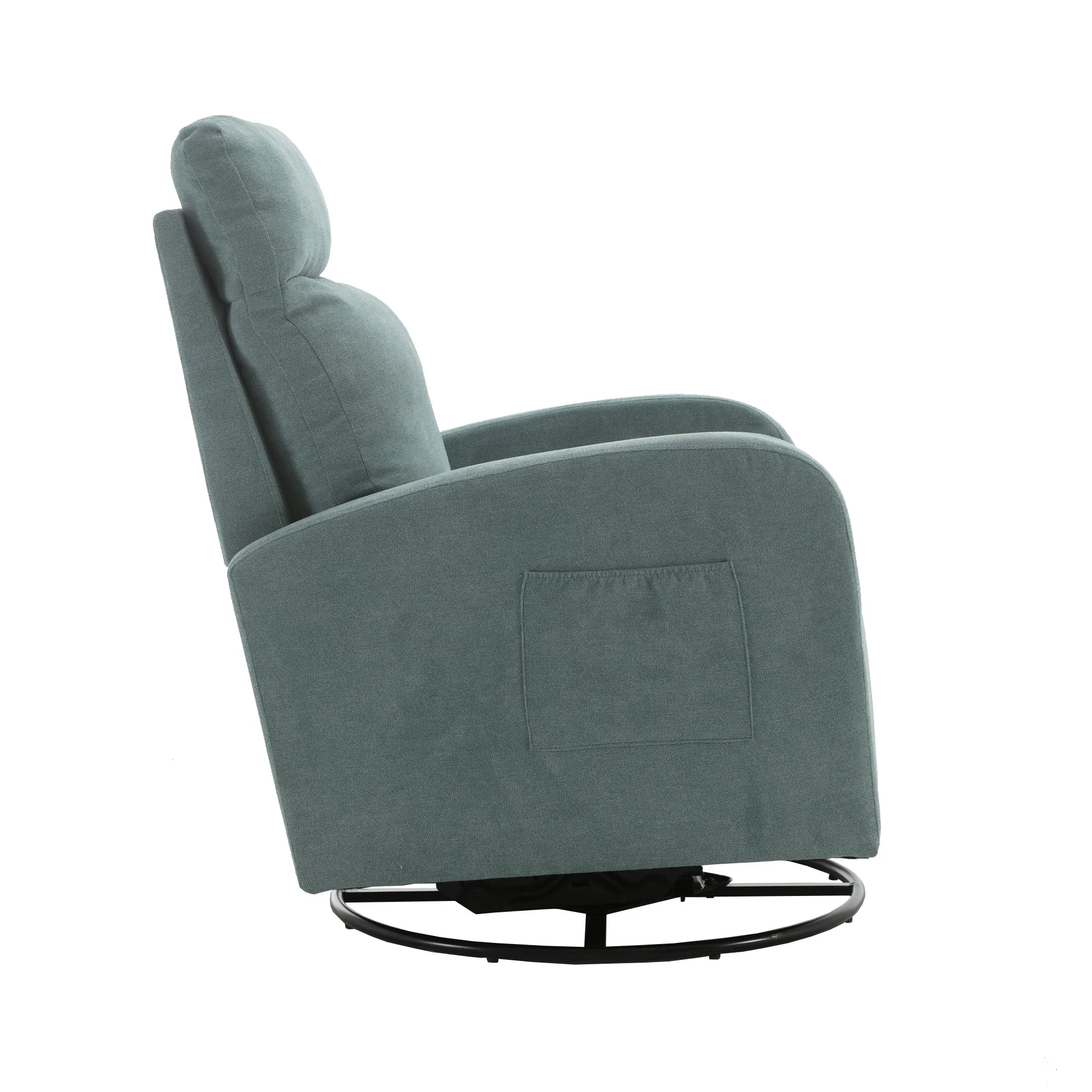 JiaDa Upholstered Swivel Glider.Rocking Chair for Nursery in Light Blue.Modern Style One Left Bag