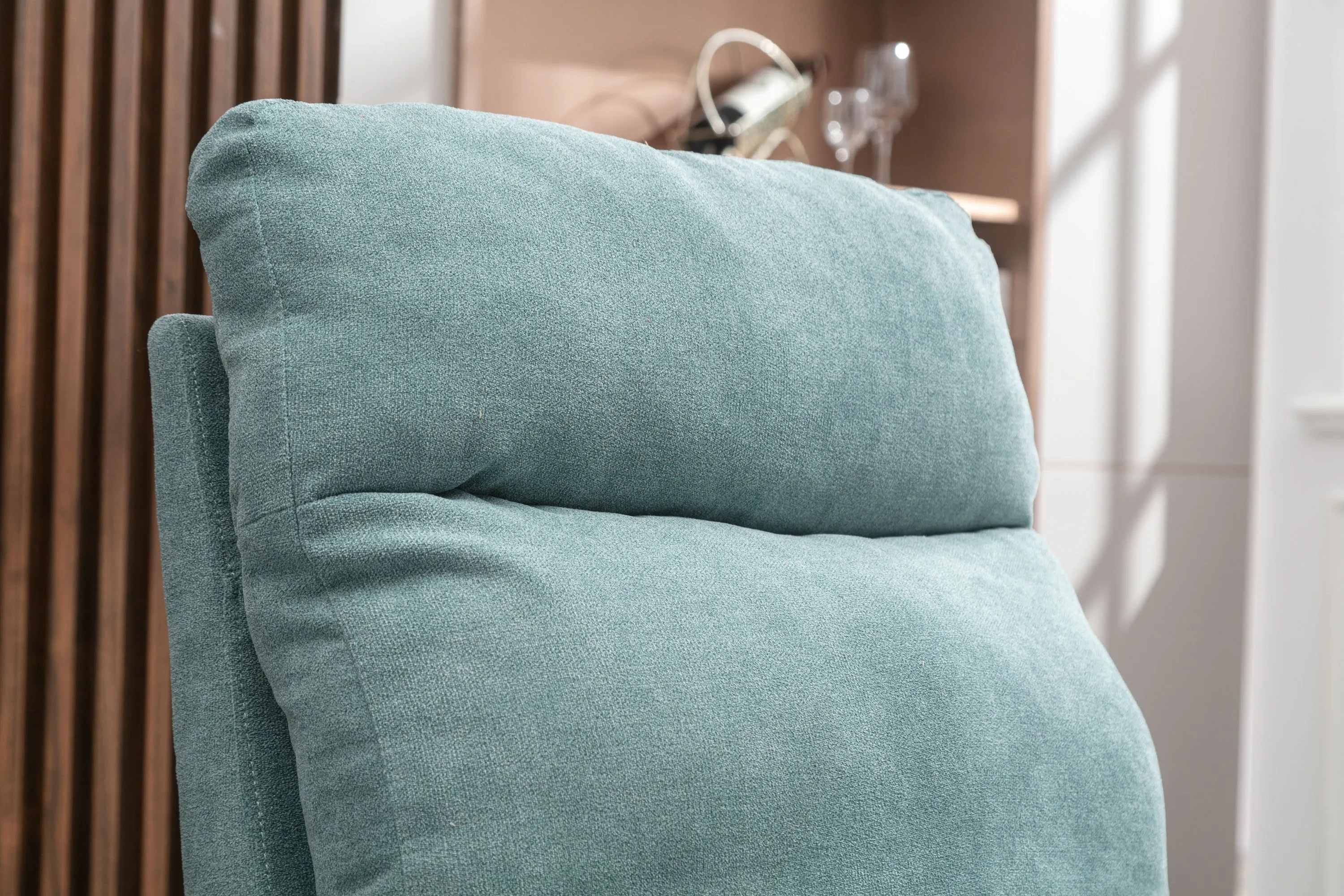 JiaDa Upholstered Swivel Glider.Rocking Chair for Nursery in Light Blue.Modern Style One Left Bag