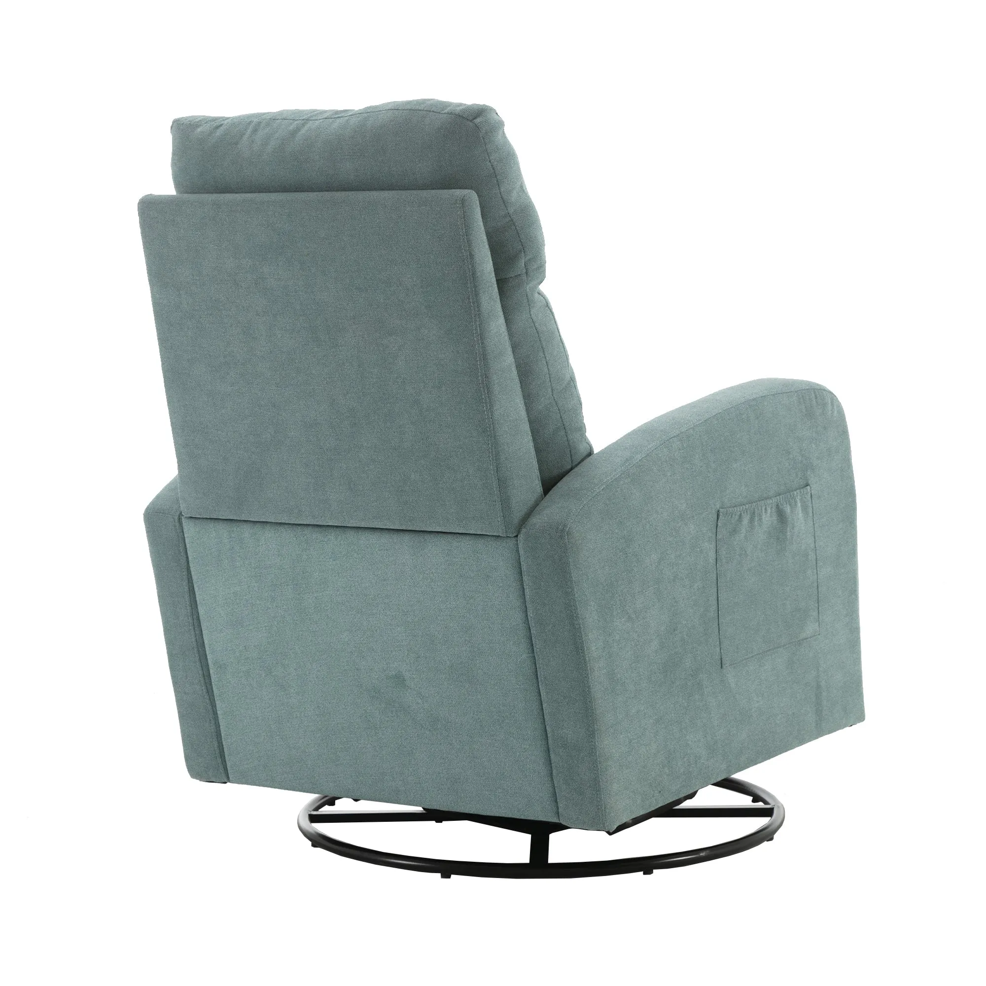 JiaDa Upholstered Swivel Glider.Rocking Chair for Nursery in Light Blue.Modern Style One Left Bag