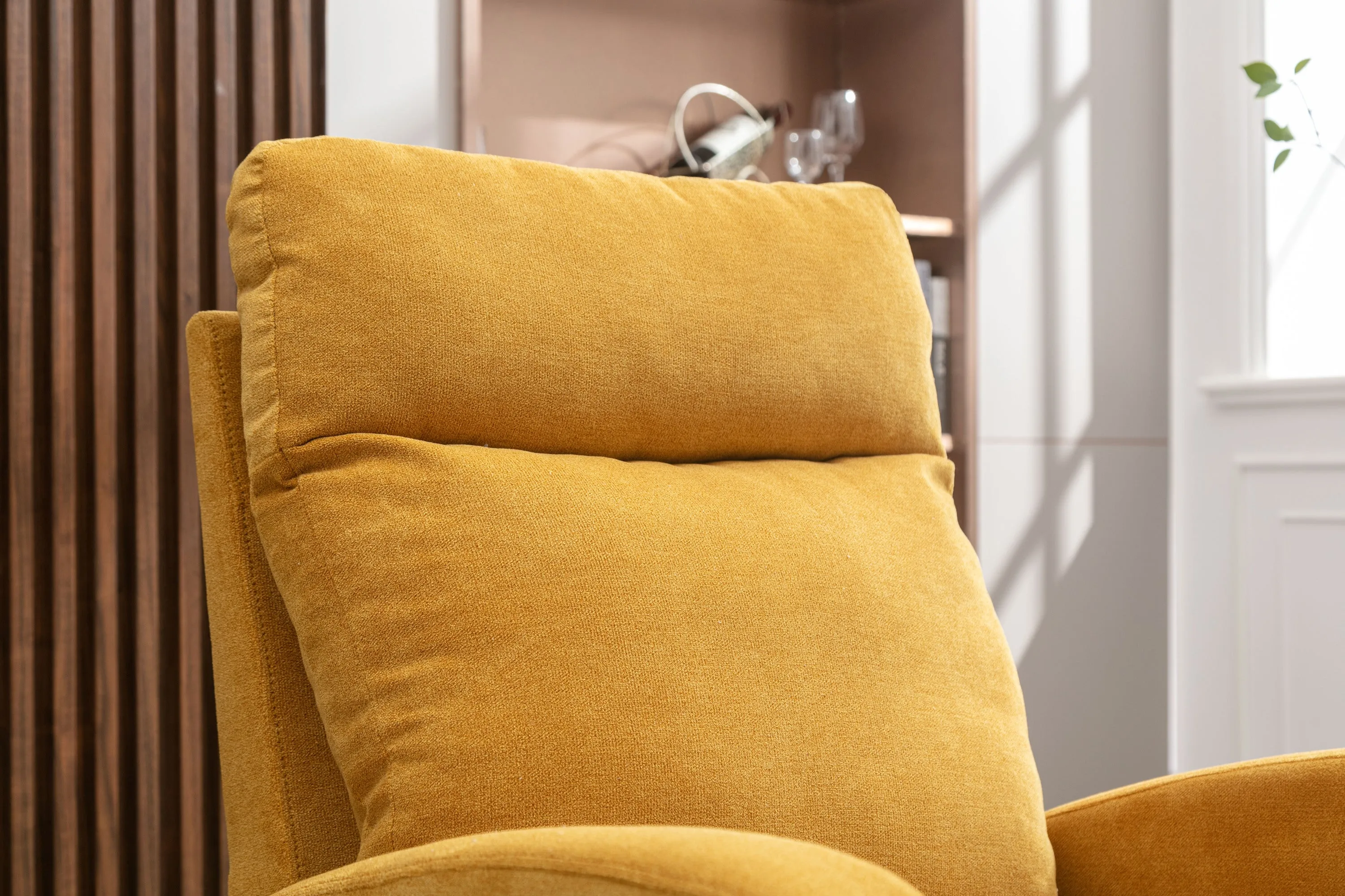 JiaDa Upholstered Swivel Glider.Rocking Chair for Nursery in Yellow.Modern Style One Left Bag