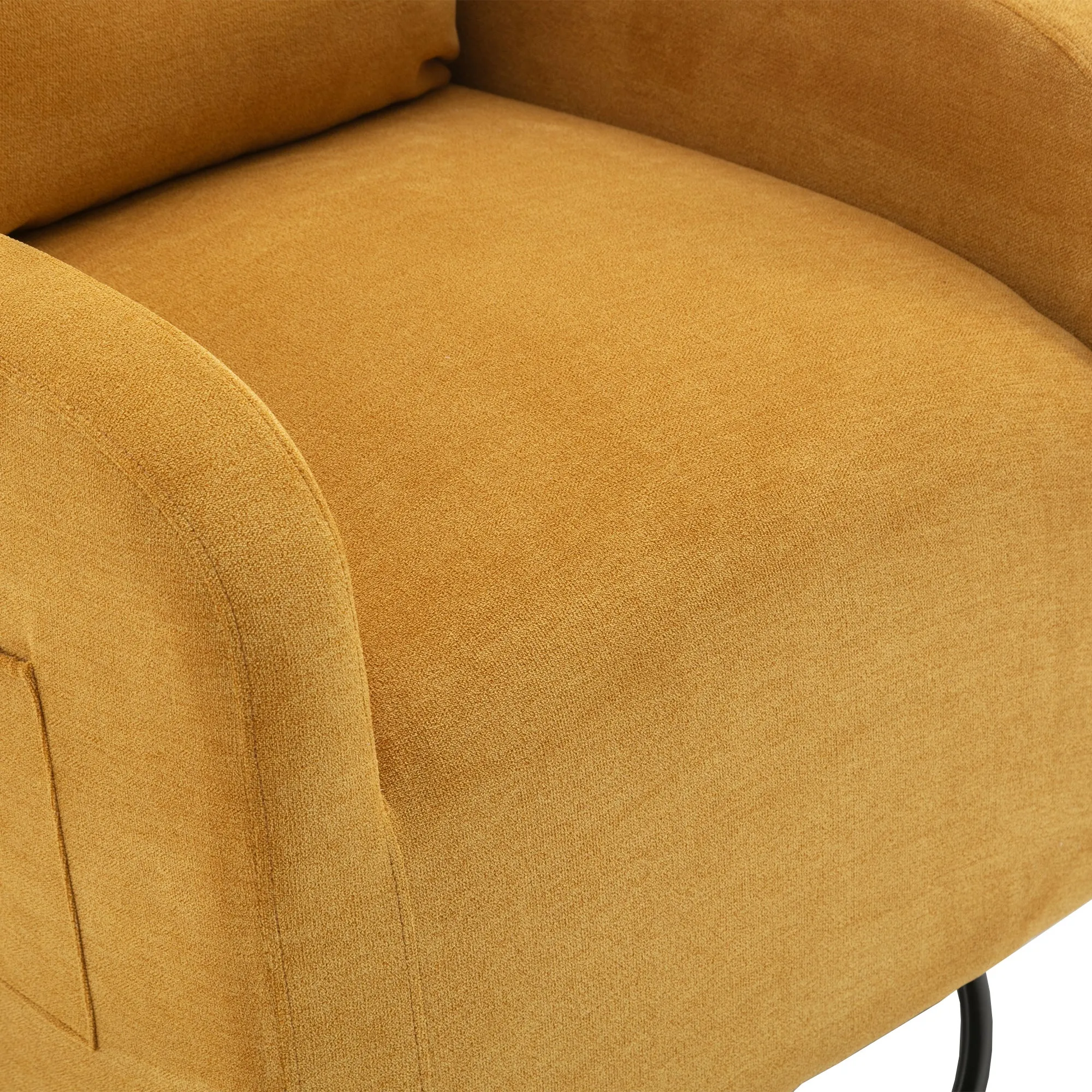 JiaDa Upholstered Swivel Glider.Rocking Chair for Nursery in Yellow.Modern Style One Left Bag