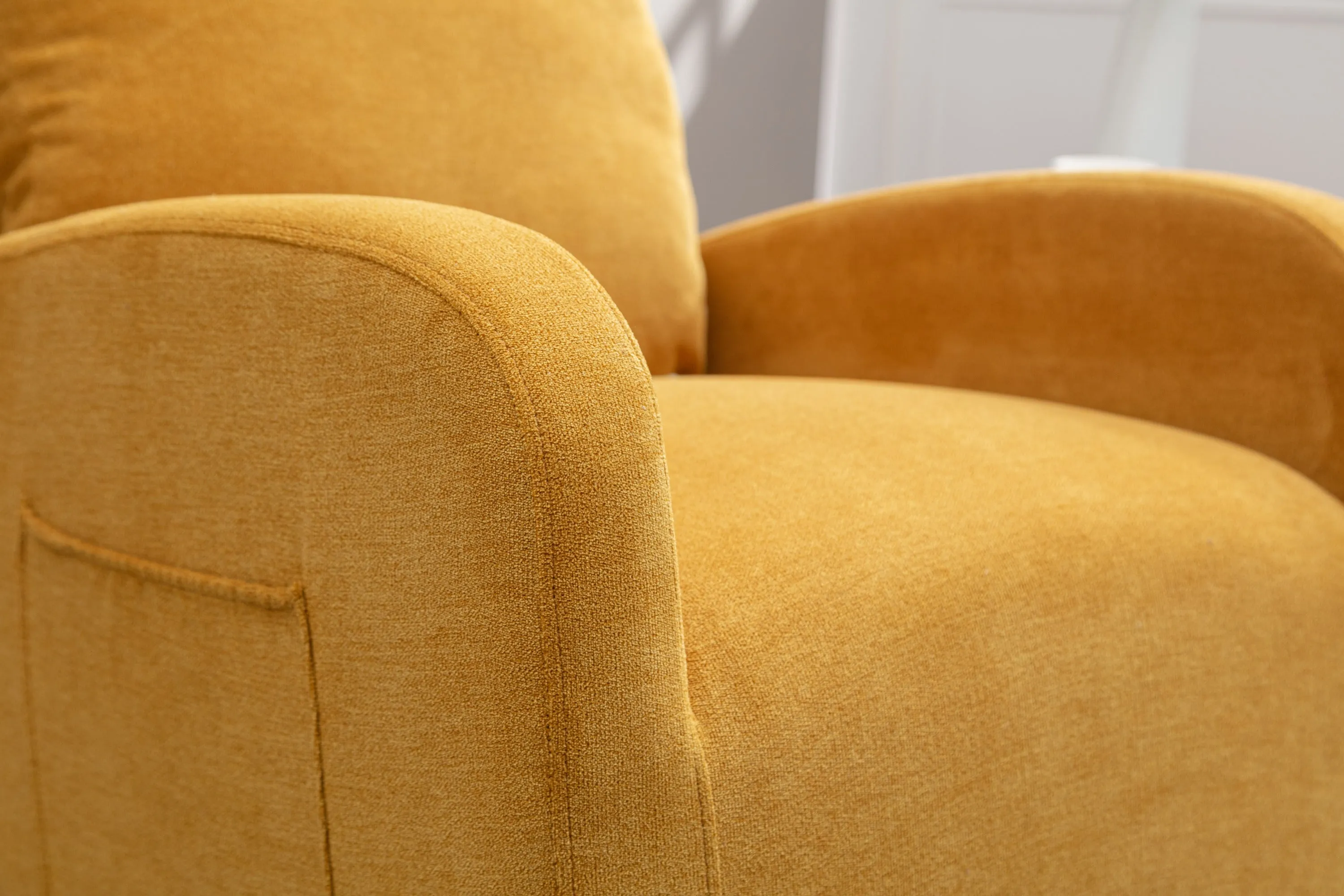 JiaDa Upholstered Swivel Glider.Rocking Chair for Nursery in Yellow.Modern Style One Left Bag