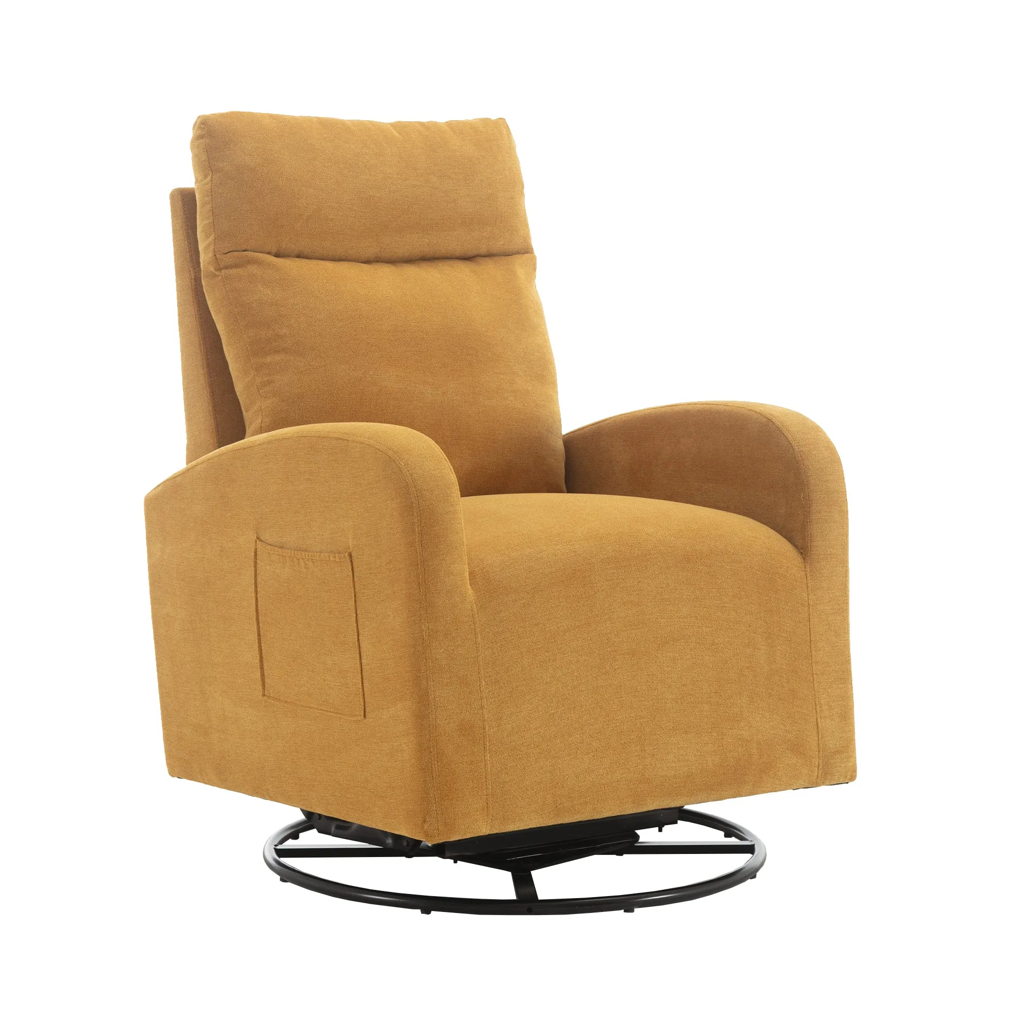 JiaDa Upholstered Swivel Glider.Rocking Chair for Nursery in Yellow.Modern Style One Left Bag