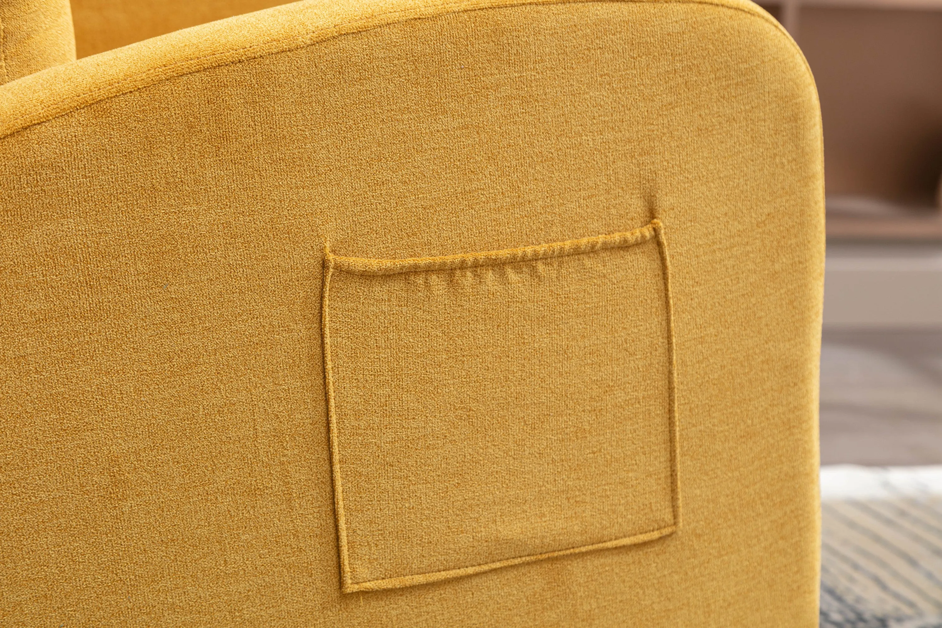 JiaDa Upholstered Swivel Glider.Rocking Chair for Nursery in Yellow.Modern Style One Left Bag