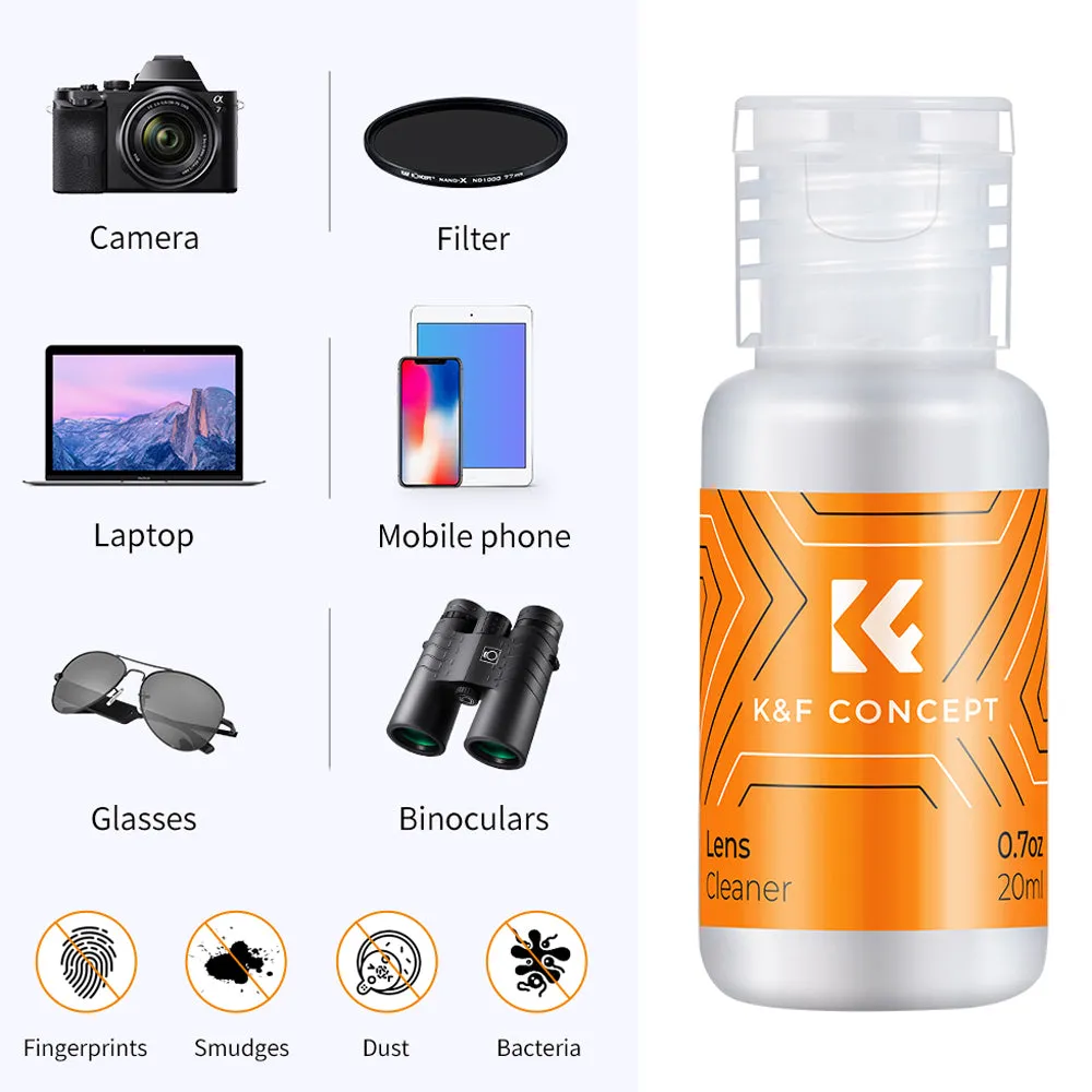 K&F Concept 16mm APS-C / 24mm Full Frame Sensor DSLR Camera Cleaning Swab Kit with Swab   Solution for Lens