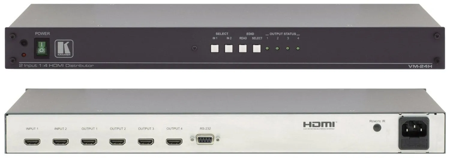 Kramer VM-24H Dual Input 1x4 HDMI Distribution Amp with RS232 Control