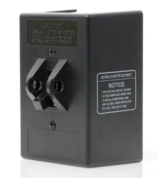 Leviton N1303-TDS 30A 600VAC 3 Pole Manual Motor Controller in Thermoplastic Enclosure - Industrial Grade