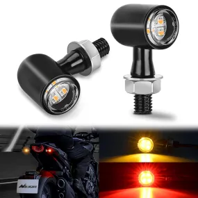 Motorcycle Rear LED Turn Signals Brake Tail Light Red Yellow Beam Mini Size Blinkers Compatible with Harley Honda Kawasaki Suzuki Triumph Yamaha Cruiser