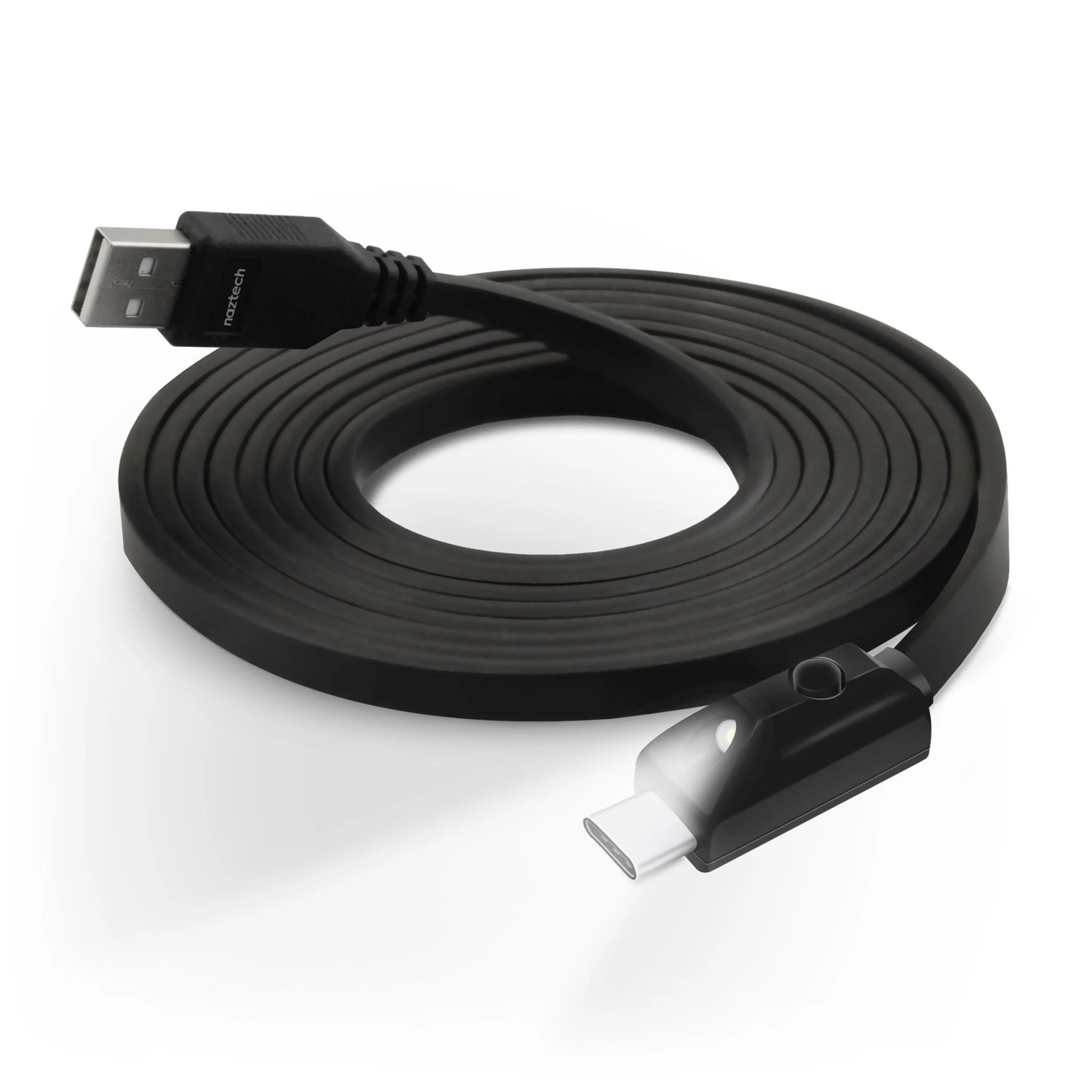 Naztech LED USB-A to USB-C 2.0 Charge/Sync Cable 6ft Black