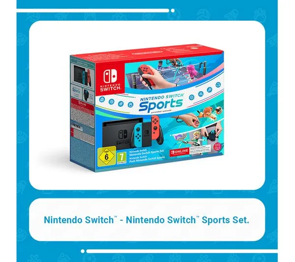 NINTENDO Switch Neon Red & Blue Sports & Nintendo Switch Online 12 Month Membership