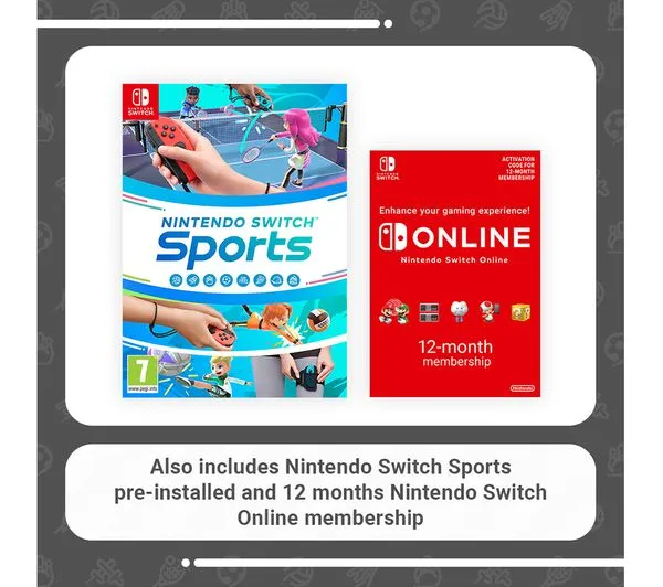 NINTENDO Switch Neon Red & Blue Sports & Nintendo Switch Online 12 Month Membership