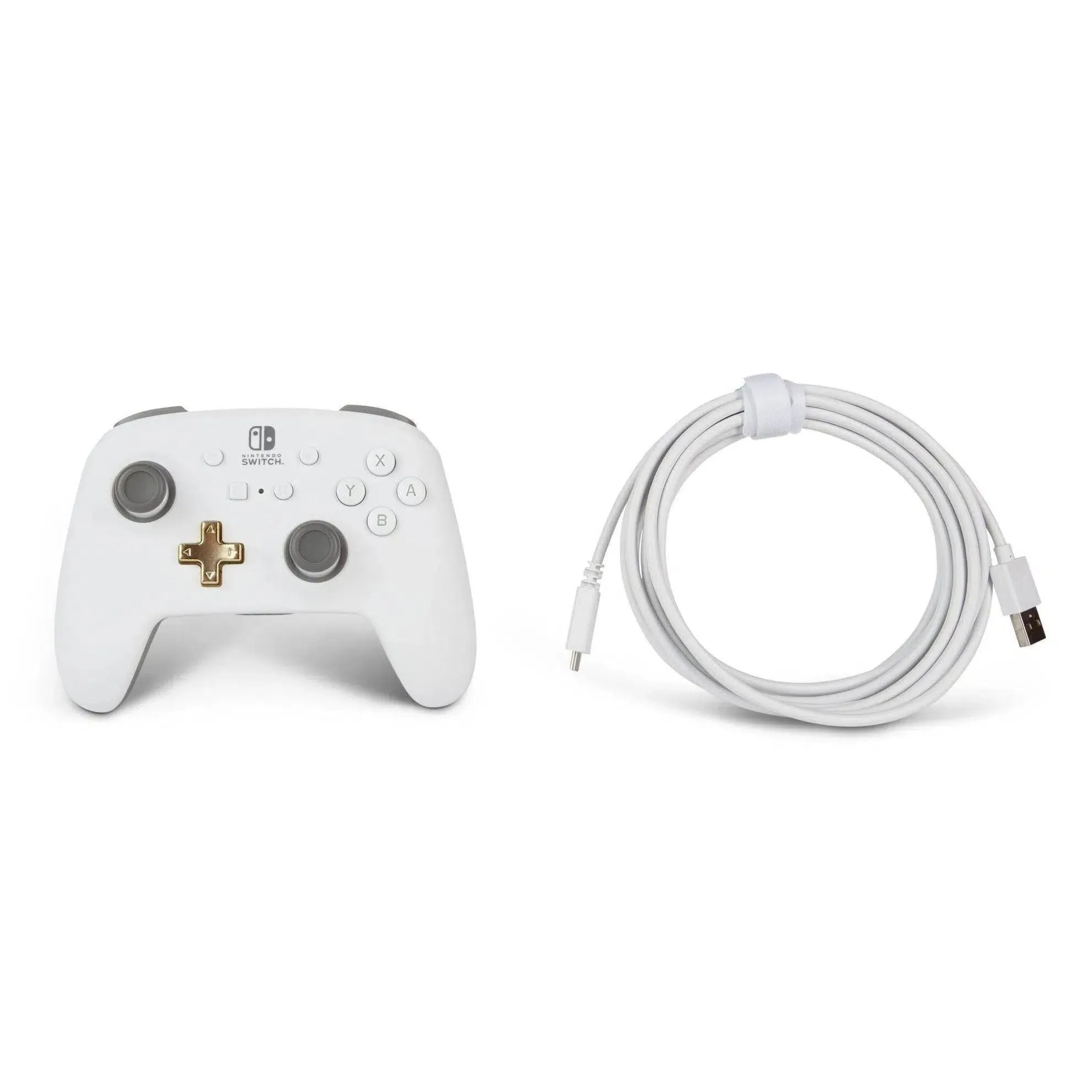 Nintendo Switch Wireless Controller (White) - PowerA - Enhanced Edition