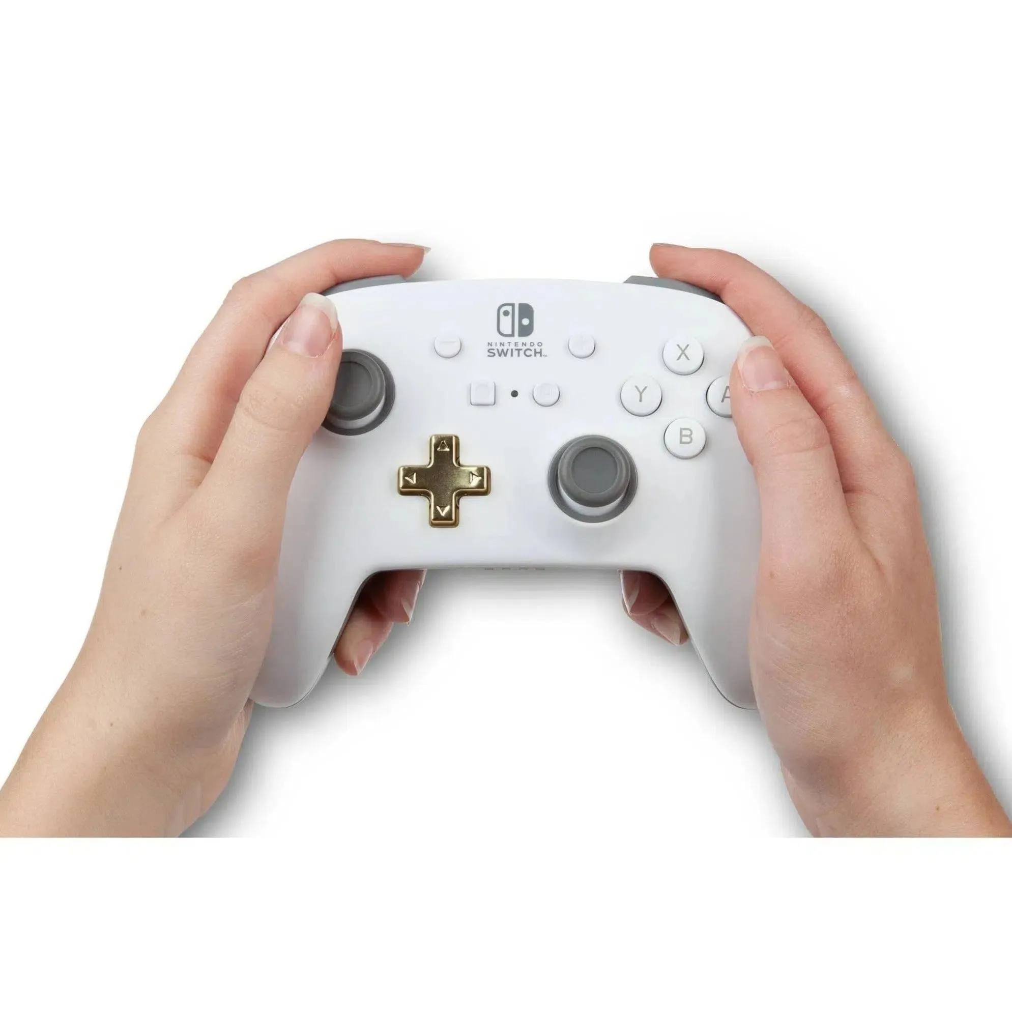 Nintendo Switch Wireless Controller (White) - PowerA - Enhanced Edition
