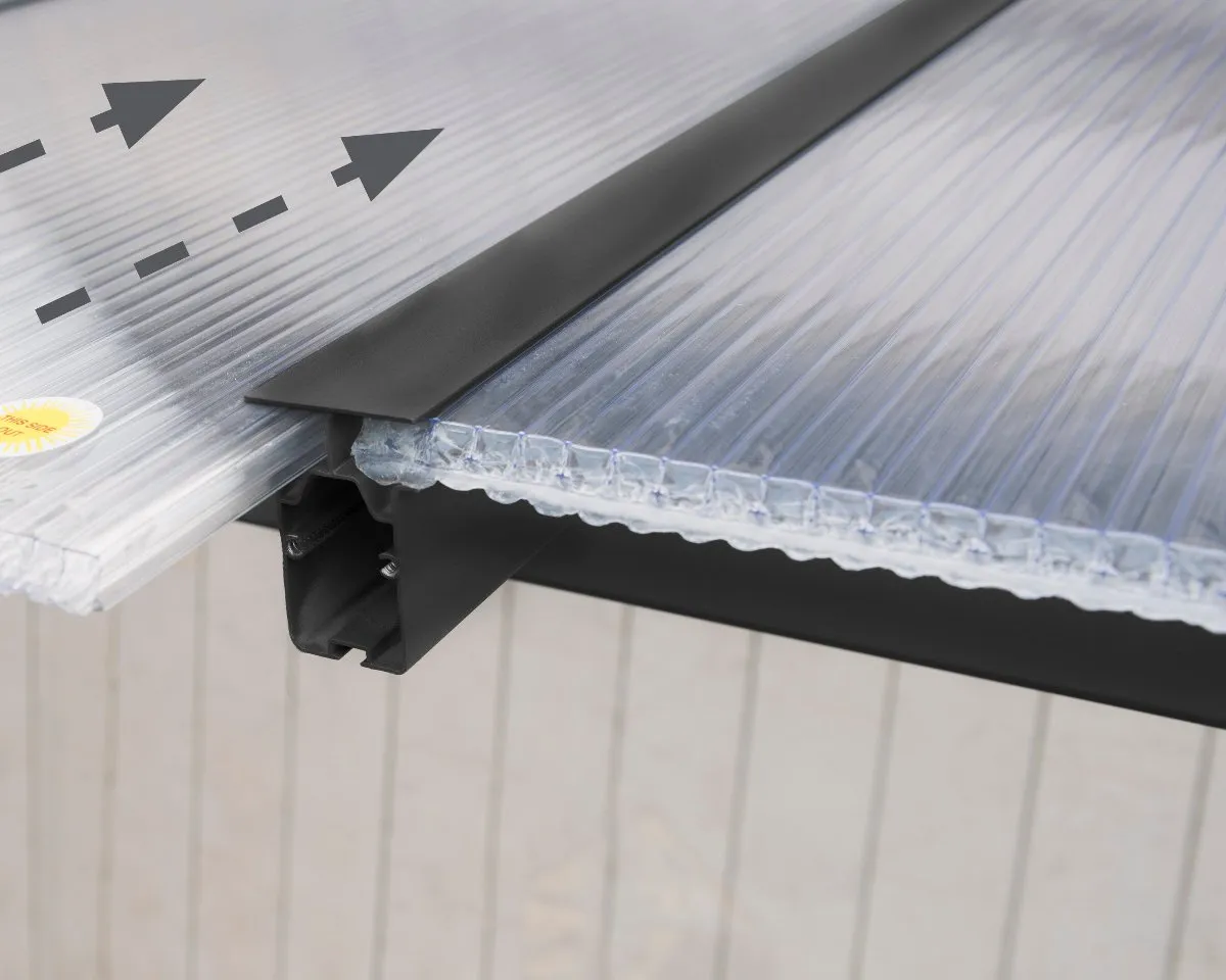 Olympia™ Patio Cover ~10 ft. x 20 ft. Grey Frame Clear Panels | Palram-Canopia