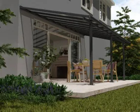 Olympia™ Patio Cover ~10 ft. x 20 ft. Grey Frame Clear Panels | Palram-Canopia