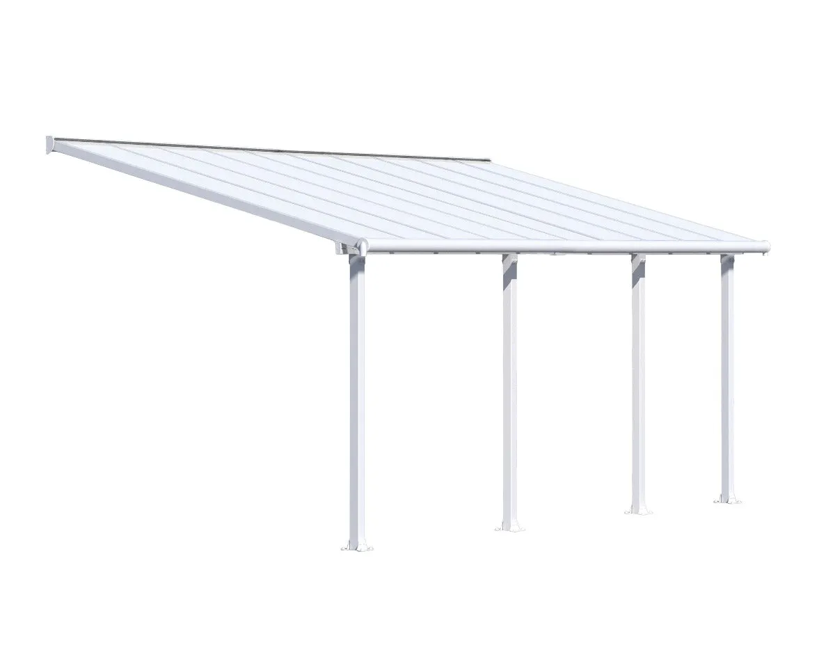 Olympia™ Patio Cover ~10 ft. x 20 ft. White Frame White Panels | Palram-Canopia