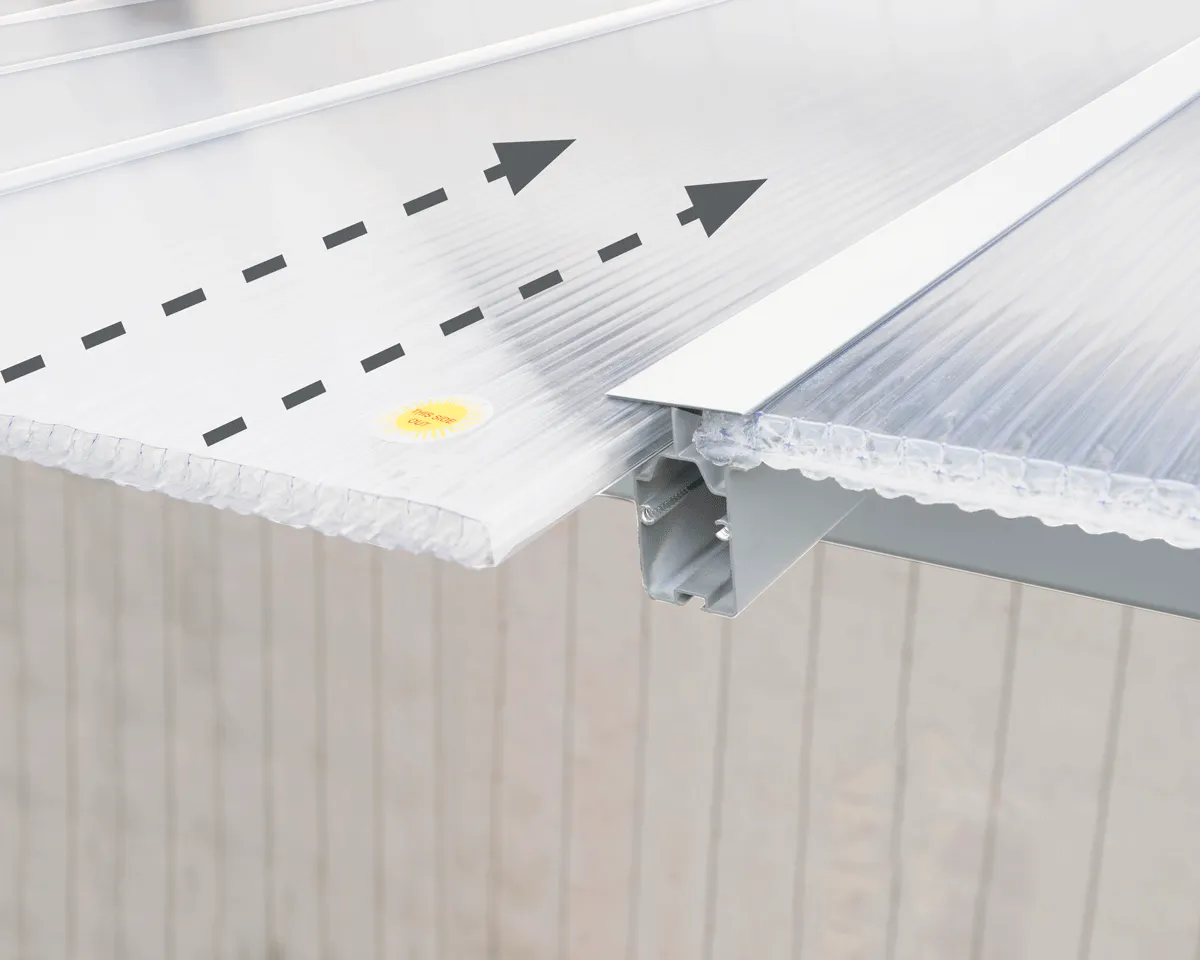 Olympia™ Patio Cover ~10 ft. x 28 ft. White Frame White Panels | Palram-Canopia