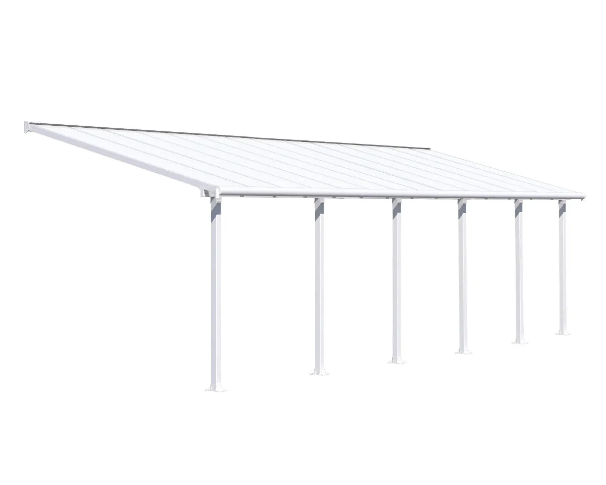 Olympia™ Patio Cover ~10 ft. x 28 ft. White Frame White Panels | Palram-Canopia