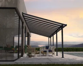 Olympia™ Patio Cover ~10 ft. x 30 ft. Grey Frame Clear Panels | Palram-Canopia