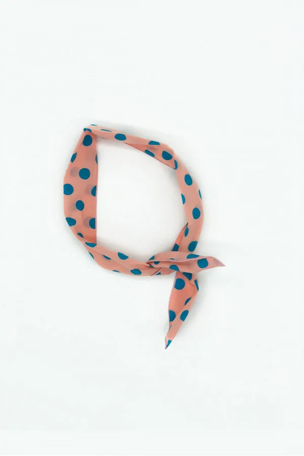 Polka Head Tie- Blush And Azure
