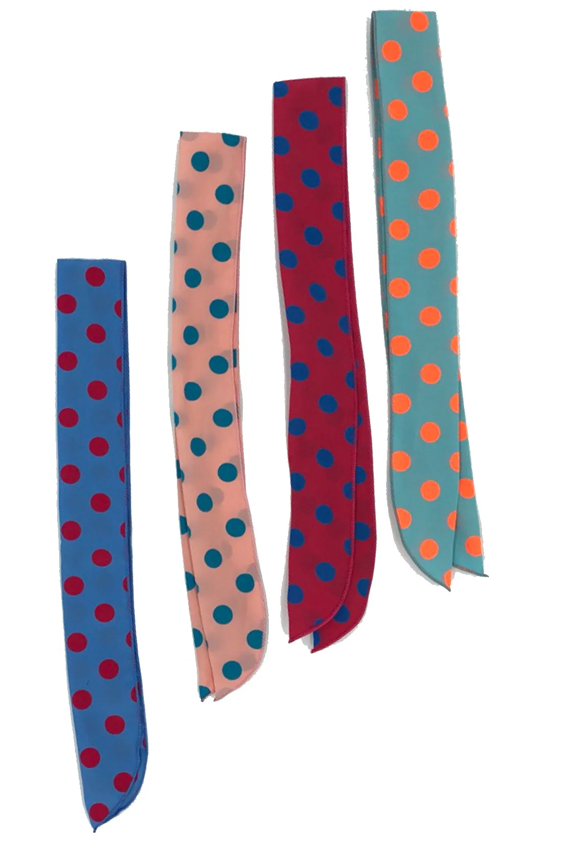 Polka Head Tie- Sky Mint And Orange