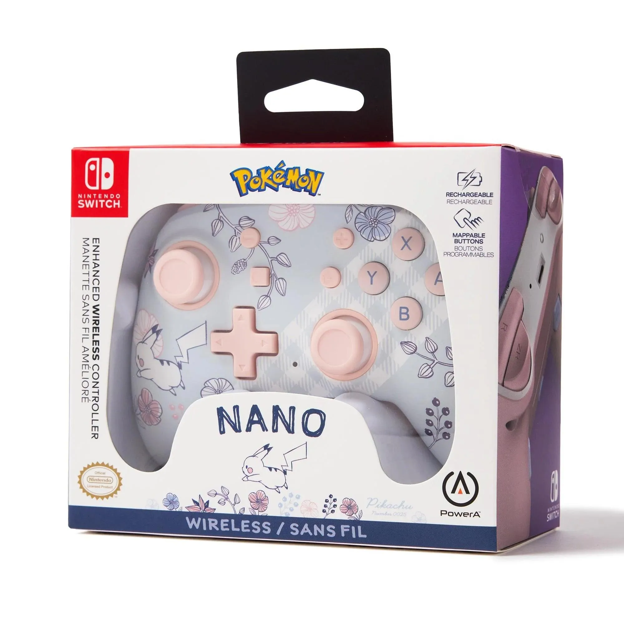 PowerA Enhanced Wireless Nano Controller for Nintendo Switch Pikachu Garden