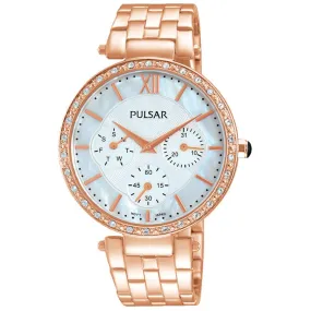 Pulsar Crystal Encrusted Rose Gold Ladies Watch -  PP6214X