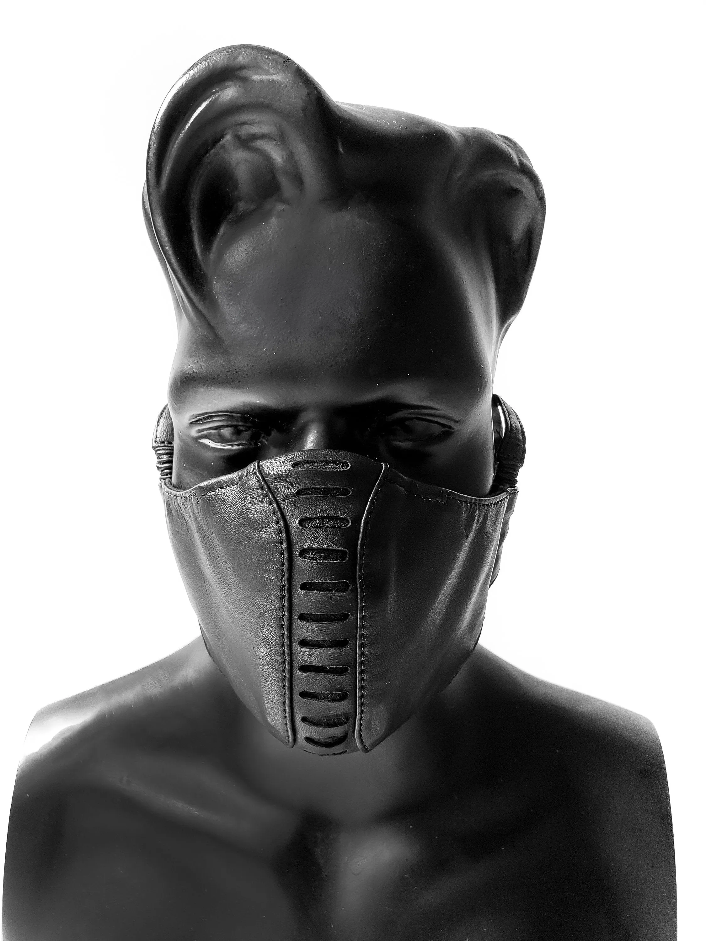Stealth Profile 2.0 Adjustable Adult Leather Face Mask With Filter and Ear Hook