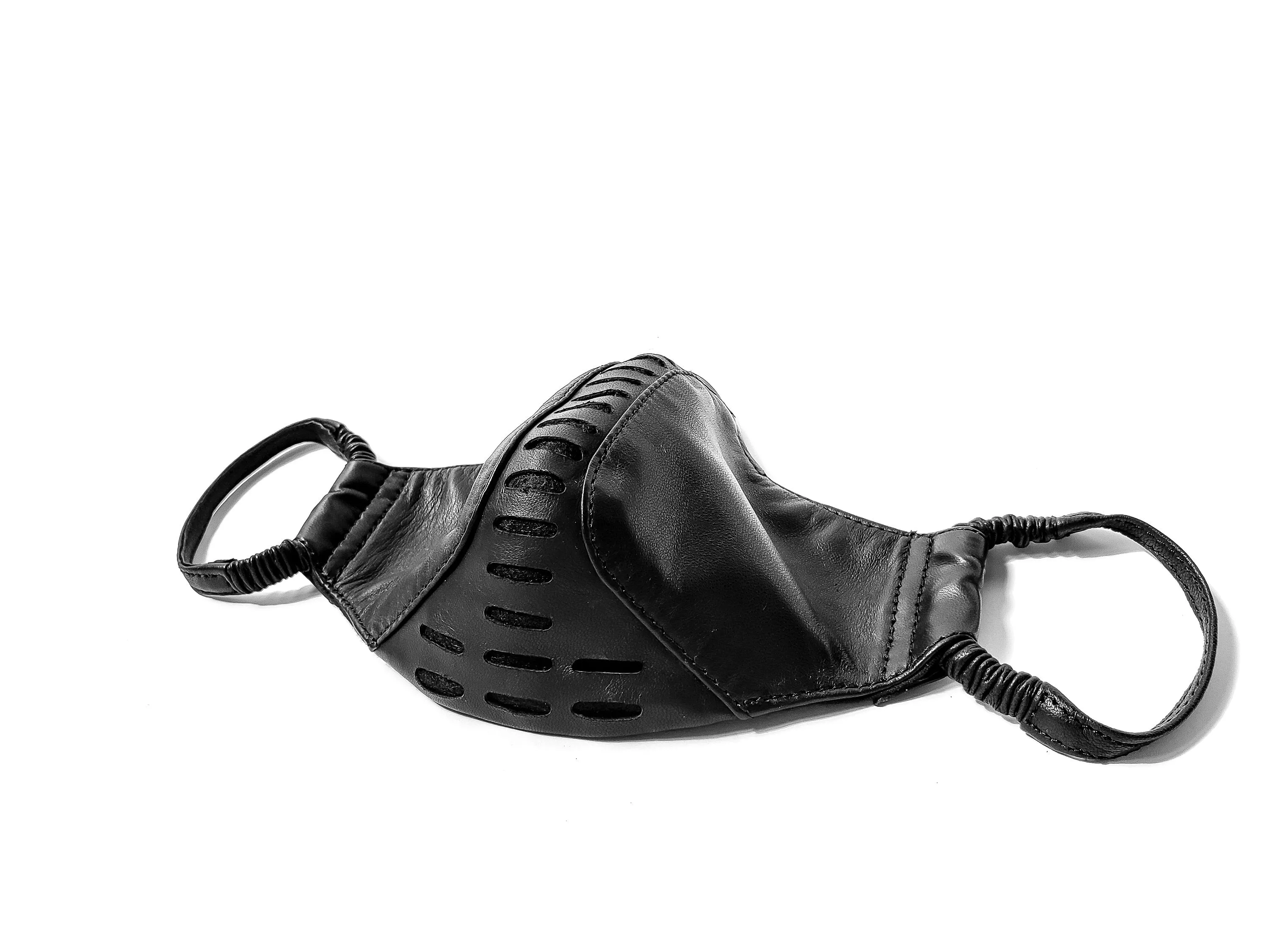 Stealth Profile 2.0 Adjustable Adult Leather Face Mask With Filter and Ear Hook